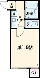 エスポワール綾瀬壱番館 1階1Kの間取り
