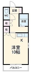パークハウス・梅森 1Kの間取図画像