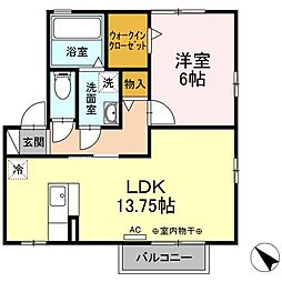近鉄名古屋線 白子駅 バス7分 三交バス　野町東停下車 徒歩4分の賃貸アパート 2階1LDKの間取り
