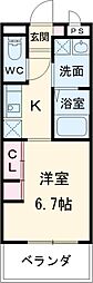 名古屋市営名城線 熱田神宮伝馬町駅 徒歩4分の賃貸マンション 3階1Kの間取り