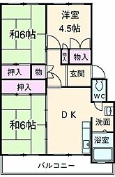 パークサイドレジデンス 3階3DKの間取り