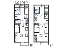 レオパレスゴールド 1階1Kの間取り