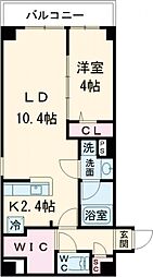 アルファコート下赤塚 1階1LDKの間取り