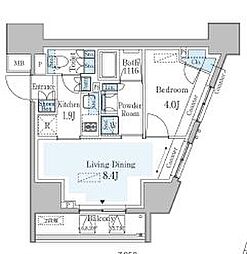 ＧＲＡＮ　ＰＡＳＥＯ横濱関内ＰＲＥＭＩＵＭ 7階1LDKの間取り