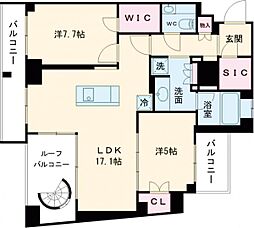 ＬａＳａｎｔｅ桜新町 9階2LDKの間取り
