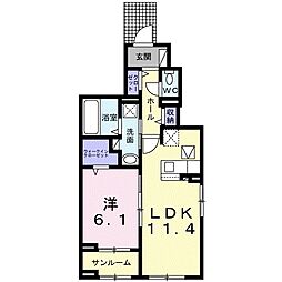 小田急小田原線 町田駅 バス26分 忠生三丁目下車 徒歩4分の賃貸アパート 1階1LDKの間取り