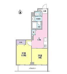 西武新宿線 下落合駅 徒歩4分の賃貸マンション 2階2Kの間取り