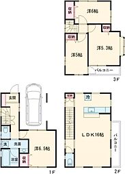 プレミア中川 1階4LDKの間取り