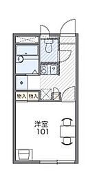 レオパレスSKリバーハイム 1Kの間取図画像