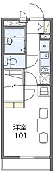 レオパレスskyaway 1Kの間取図画像