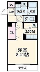 JR東海道本線 岡崎駅 徒歩4分の賃貸アパート 2階1Kの間取り