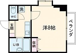 ＰＡＬＡＣＥ　ＦＩＲＳＴ　Ｑ 2階1Kの間取り