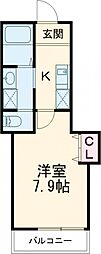クオリティア八王子 1Kの間取図画像