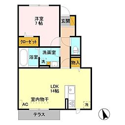 ステラマリスB 1LDKの間取図画像