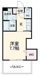 Ｂｒｅｅｚｅ　Ｈｉｌｌ　ＬＥＱＵＩＯＳ　ＭＡＪＩ　II 1階1Kの間取り