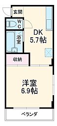 アビリティヤヨイ 1DKの間取図画像