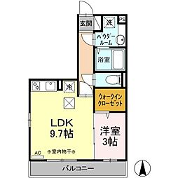 ＥＴＥＲＮＡ東本町II 1階1LDKの間取り
