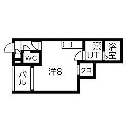 ＲＥＧＡＬＥＳＴ−ＫＬＣ名西 3階ワンルームの間取り