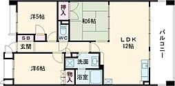 ネバーランド西京極 6階3LDKの間取り