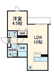 京成千葉線 西登戸駅 徒歩2分の賃貸アパート 3階1LDKの間取り