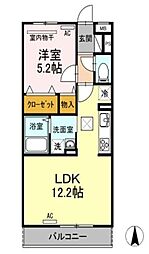 コルノリザイア 101 1階1LDKの間取り