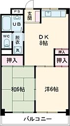 パークサイド杉浦2 2DKの間取図画像