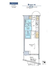 京王線 笹塚駅 徒歩12分の賃貸マンション 7階1Kの間取り