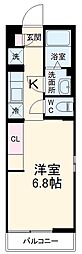 リブリ・南八幡 1階1Kの間取り