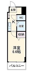 名古屋市営名城線 妙音通駅 徒歩7分の賃貸マンション 4階1Kの間取り