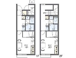 レオパレスＣｏｍｆｏｒｔ　煌 2階1Kの間取り