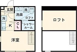 グランドソレーユ西新井 1階ワンルームの間取り