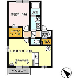 アメージングフラッツA 1LDKの間取図画像