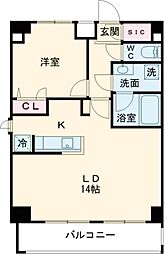 プレミアムキューブ上野毛ｍｏ 5階1LDKの間取り