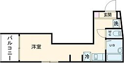 JR常磐線 亀有駅 徒歩13分の賃貸アパート 2階ワンルームの間取り