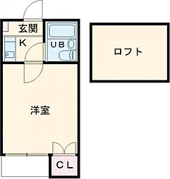カーサ世田谷 1階1Kの間取り
