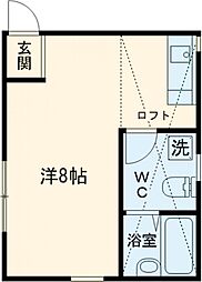 コート・ピア 2階ワンルームの間取り