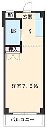 名古屋市営鶴舞線 塩釜口駅 徒歩5分の賃貸マンション 1階1Kの間取り