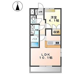 JR両毛線 前橋駅 4.5kmの賃貸アパート 2階1LDKの間取り