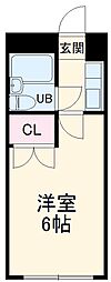 コーポ松尾 1Kの間取図画像