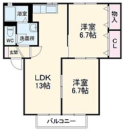 間取図画像 2LDK