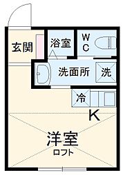 フェリーチェ上反町Ａ棟 1階ワンルームの間取り