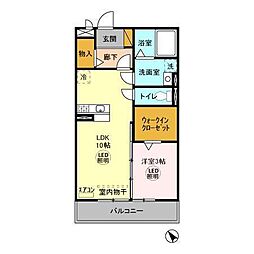 アークトゥルス 3階1LDKの間取り