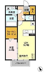 トワ・エ・モア　I 1階1LDKの間取り