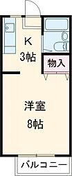 コーポグレース　A 1階1Kの間取り