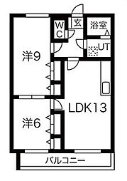 JR東海道本線 沼津駅 徒歩20分の賃貸マンション 1階2LDKの間取り