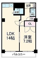 名古屋市営名城線 八事駅 徒歩4分の賃貸マンション 4階1LDKの間取り