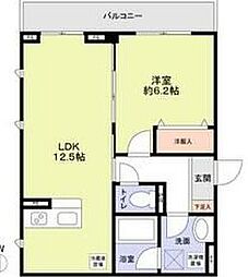 JR山手線 大崎駅 徒歩14分の賃貸マンション 3階1LDKの間取り