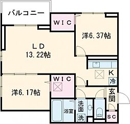 メゾン・ド・アヴニール 3階2LDKの間取り