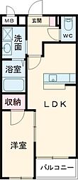 メセナミガワ 1LDKの間取図画像
