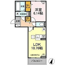 ファーストステージ江木 2階1LDKの間取り